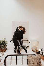 Below we'll cover some fun couple photoshoot ideas, simple couple photo poses, and couple photography packages & pricing. In Home Couples Photoshoot On The Bed Jumping On The Bed Playful Fun Photoshoot Ideas In Home Swea Fun Photoshoot Couples Photoshoot Luxury Bedroom Inspiration