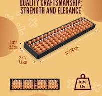 Soroban Abacus for Adults & Kids - Plastic 11-inch 5 Beads ...