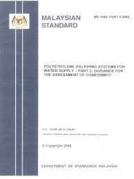 Water supply system design guideline. Ms 1058 Part 5 2006