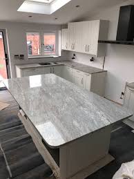 River white granite countertops for kitchen counters. Thunder White Granite Worktop With Grey Mirror Splashback Farmhouse Kitchen London By Glass Fusion Ltd Houzz