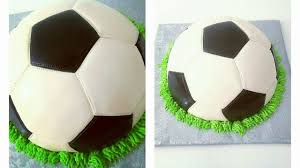 Frost top and sides of football. Soccer Ball Cake How To Make Football Cake Cake For Boys Youtube