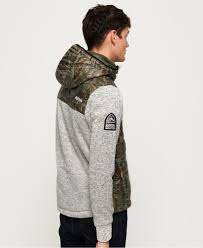 Mens Storm Wave Quilt Hybrid Zip Hoodie In Porridge Grit Camo Superdry Shopping Outfit Superdry Style Discount Clothing