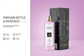 Perfume Bottle Paper Box Mockup Perfume Perfume Bottles Glass Dropper Bottles