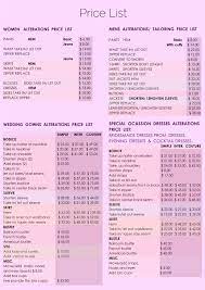 Clothingalterationskennesaw Com Wp Content Uploads 2015 04 Price List1 Jpg Altering Clothes Sewing Alterations Sewing Business