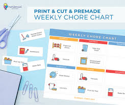 chore chart for kids template premade customizable versions