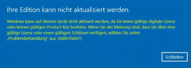 Check spelling or type a new query. Fehlerbehebung Windows 10 Aktivierungsfehler 0x803fa067