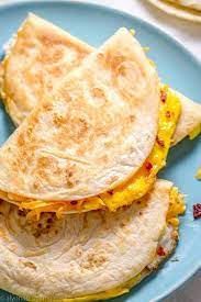 Breakfast Quesadillas Recipe Eggs Cheese Bacon Recipe In 2020 Breakfast Quesadilla Recipes Breakfast Recipes Breakfast Recipes Easy