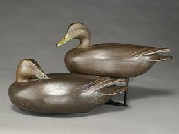 Birds Of Vermont Museum Huntington Vt Rare Rigmate Pair Of Blackducks John Mcloughlin Bordentown New Jersey Decoy Carving Bird Carving Wood Carver