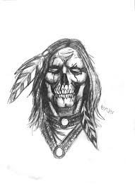 Native American Skull By Darkmatteria On Deviantart Indian Skull Tattoos Native American Warrior Tattoos Native American Tattoo Designs