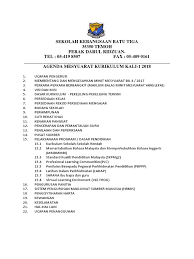 Minit mesyuarat hem kali pertama 2. Agenda Mesyuarat Kurikulum Kali Ke 1 2018