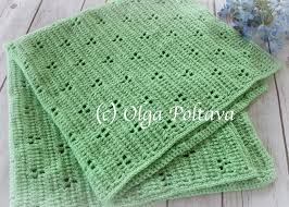 Rabbit Tracks Baby Blanket Free Crochet Pattern Olga Poltava