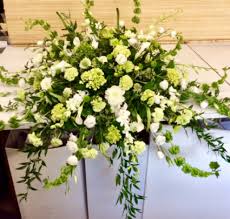 The beauty and elegance of this sympathy casket spray will be sure to celebrate the life of the deceased and help. Magnificent Green And White Casket Spray In Troy Mi Accent Florist