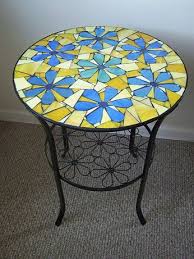 19 Round Flowers Mosaic Side Table On Sale Now Only Etsy In 2020 Mosaic Table Mosaic Table Top Mosaic Furniture