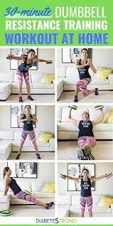 30 Minute Dumbbell Home Workout Resistance Training Workouts At Home Workouts Resistance Training