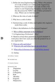 A rigid code of ethics was established to improve the caliber of shaolin boxers. Solved 1 Define The Term Engineering E Ics What Is The Chegg Com