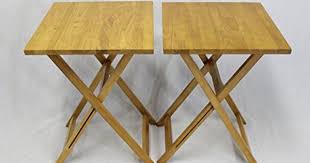Ehemco Ez Folding Tv Tray Tray Table Square Top Hard Wood In Pecan Set Of 2 Table Square Tables Folding Tv Trays