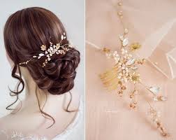 Haarschmuck Perlen Rosegold Strass Braut Haarkamm Hochzeit Perlenhaarkamm Kopfschmuck Brautschmuck Messingblumen Brautha Drop Earrings Wedding Necklace Jewelry