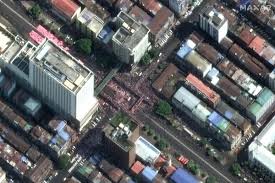 Biểu tình phản đối đảo chính tiếp tục diễn ra ở nhiều thành phố, khu vực của myanmar trong hôm nay. Ag S9wiy1yagm