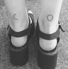 Belencambara Tattoo Sun Moon Back Of Ankle Tattoo Foot Henna Tattoos