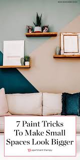 If you have small rooms in your house or apartment, you know it can be tricky to decorate them so they don't look crowded. 7 Paint Tricks That Make Small Spaces Look Larger According To Designers Small Room Paint Small Room Paint Color Accent Walls In Living Room