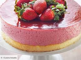 Bavarois Aux Fraises Sur Genoise Recettes Recette Bavarois Fraise Recette Gateaux Et Desserts
