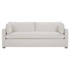 Carter Modern Classic White Upholstered Loose Back Bench Seat Sofa 81 W 90 W Kathy Kuo Home