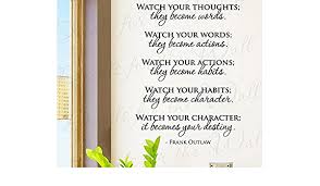 Frank outlaw famous quotes & sayings: Amazon Com Wall Decal Letters Frank Outlaw Watch Your Thoughts Inspirational Home Motivational Inspiring Living Room Religious God Character Saying Ative Adhesive Vinyl Quote Design Sticker Art Bedroom Decor Home Kitchen