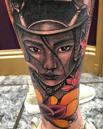 Samurai girl with flowers freehanded to cover up Liverpool badge. Thanks  peter 🙏🏻 #siamese13 #siamesetattoofamily #samuraitattoo #oriental  #japanesetattoo #freehand #colourtattoo #intenzepride #intenzeink @ Alan's  Tattoo Studio