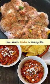 Slow Cooker Chicken Chorizo Stew Amzing Food Vegetable Slow Cooker Easy Slow Cooker Chicken Slow Cooker Chicken