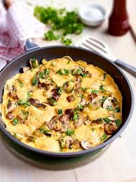 Recept Omelet Met Champignons Courgettes En Passendale Recept Omelet Met Champignons Gepureerd Voedsel Omelet