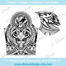 Instant Download Half Sleeve Polynesian Maori Tattoo And Chest Etsy Maori Tattoo Dragon Tattoo Chest Bull Tattoos