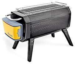 This outdoor fire pit works with wood, charcoal, or pellets, and it's equipped with a heat shield at the base of its drum to protect the ground underneath. Portable Smokeless Fire Pit Bluetooth Enabled Allendale True Value