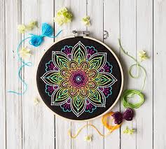 So while technically worked with just one color of thread (as redwork is), you still get a beautiful blend of coloring. Neon The Stitching Corner