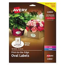 Avery Oval Labels For Home Organization 1 5 X 2 5 180 Glossy White Labels 22804 Buy Online In Guatemala At Guatemala Desertcart Com Productid 3172068 I have wasted an entire package of avery 22814 print to edge oval labels. desertcart