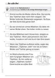 Grundschule Unterrichtsmaterial Deutsch Lesestrategien Lesestrategie Textteile In Reihenfolge Bringen