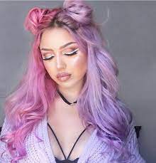 Pin By Emma Doyle On Hair Light Purple Hair Split Dyed Hair Hair Color Pastel