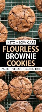 Sugar free meringue cookies recipe that is 0 net carbs per cookie! Healthy Flourless Brownie Cookies Keto Paleo Vegan Option Recipe No Calorie Foods Low Calorie Cookies Sugar Free Low Carb