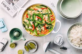 Serve with coconut rice for a complete meal. Easy Thai Green Curry With Chicken Bell Pepper And Sugar Snap Peas Recipe Recipe Epicurious