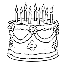 Birthday Cake Cartoon Images Black And White Pin Cartoon Granny Knitting Radio Outlined Coloring Page Drawing Az Coloring Pages Happy Birthday Coloring Pages Birthday Coloring Pages Coloring Pages