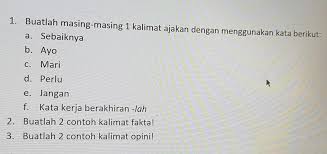 Marilah kita menjaga kebersihan lingkungan, baik lingkungan rumah, lingkungan sekolah, ataupun lingkungan masyarakat. Bantu Jawab Yah1 Buatlah Masing Masing 1 Kalimat Ajakan Dengan Menggunakan Kata Berikut A Brainly Co Id