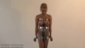 BoundHub - Adrienne in heavy steel hobble dress
