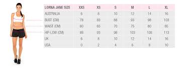 Size Chart Active Wear