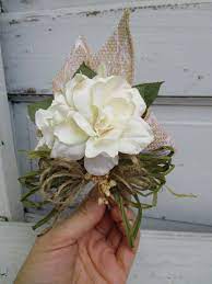 Ivory Corsage Simple Shabby Country Chic With Burlap Rustic Country For Bridal Wedding Shower Corsage Wedding Bridal Shower Rustic Rustic Bridal
