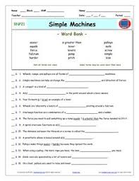 Bill Nye Simple Machines Worksheet Answer Sheet And Two Quizzes Magic School Bus Bill Nye Magic School