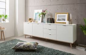 Sideboard Goteborg Matt Weiss Und Eiche Massiv 200 Cm In 2020 Esszimmer Anrichte Sideboard Sonoma Eiche