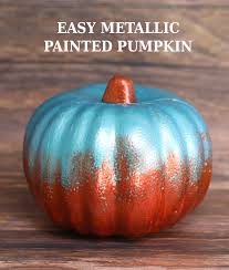 These painted pumpkin ideas are the cutest and most fun! Metallic Painted Pumpkin The Craft Patch