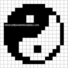 Minecraft Pixel Art Templates Yin Yang Minecraft Pixel Art Easy Pixel Art Pixel Art Templates
