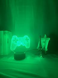 Ps4 Controller 3d Light Lamp Game Pad Joystick Led Lamp Playstation Controller Nightlight Ps4 Game Controller Illusion Ps4 Gifts Decor Green Led Lights Bedroom Decor Lights Led Lighting Bedroom