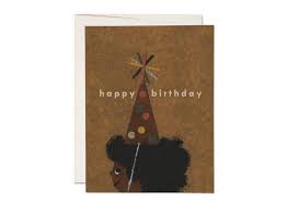 This card box is great to use at a graduation party!. Afro Birthday By Red Cap Cards Ladyfingers Letterpress