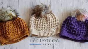 Waffle Stitch Beanie Crochet Pattern Youtube In 2020 Crochet Waffle Stitch Crochet Hats